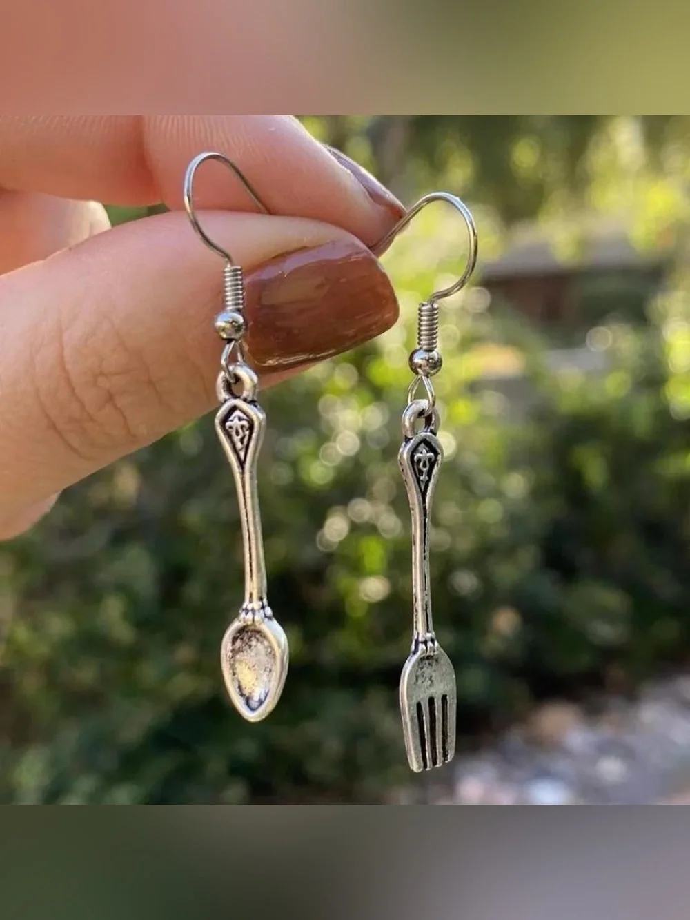 Spoon and fork earrings
